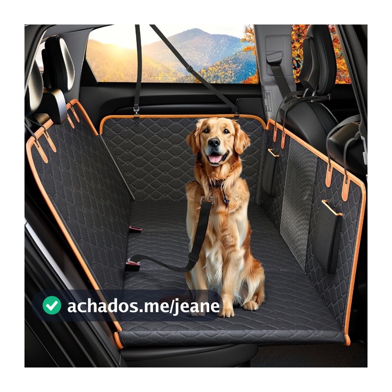 Capa Protetora Pet Impermeável 5 em 1 para Banco de Carro com Cinto de Segurança