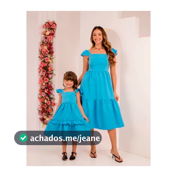 Kit Vestidos Mãe e Filha Azul – Elegância e Charme para Momentos Especiais