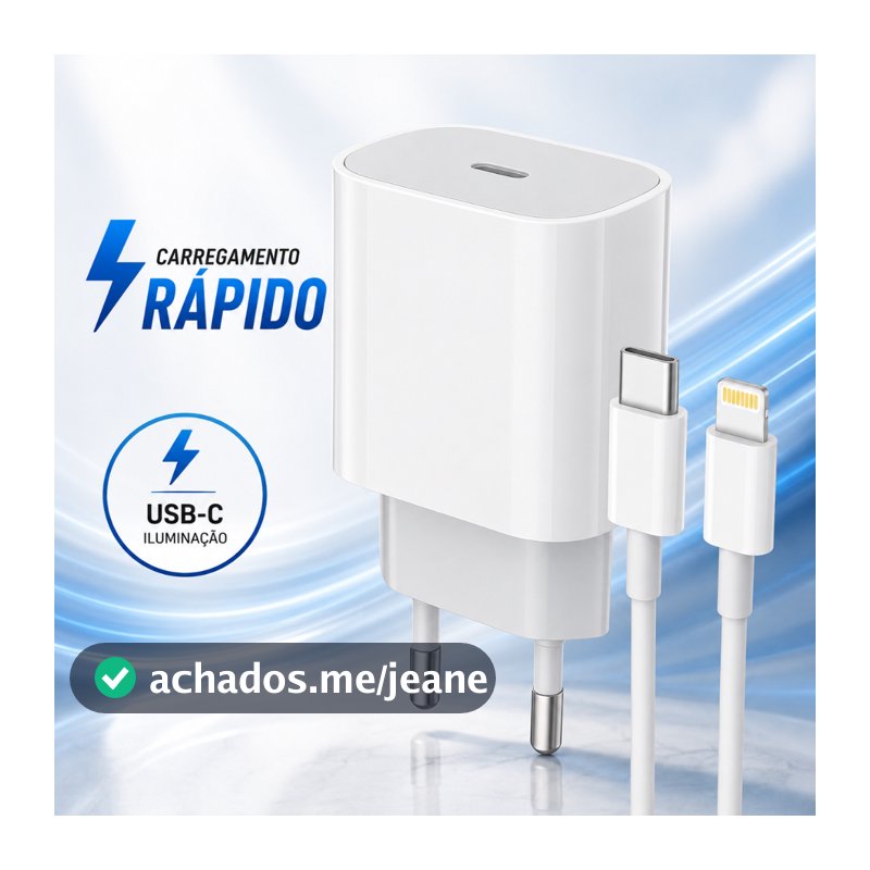Fonte Carregador Turbo 25W USB-C com Cabo Lightning para iPhone e iPad Original Lehmox