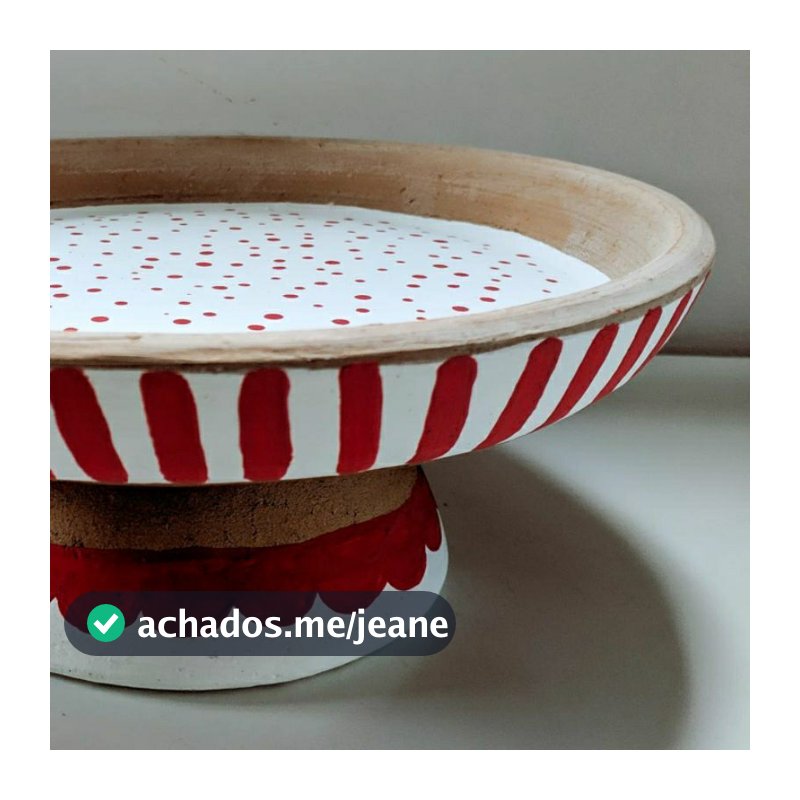 BOLEIRA / SUPORTE PARA PANETONE/ DOCES / APERITIVOS DE NATAL EM CERÂMICA ARTESANAL