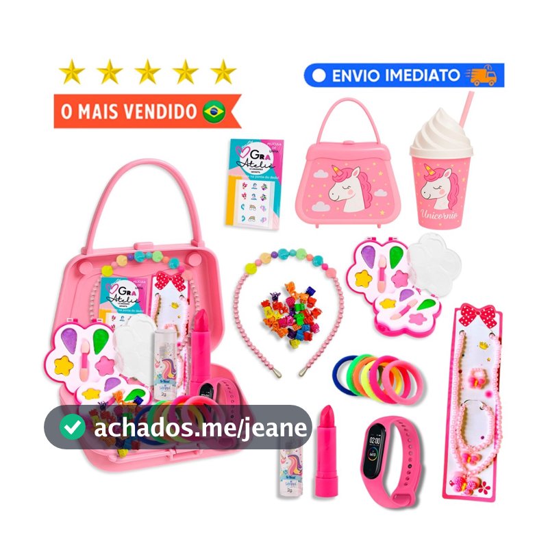 kit Infantil Criança De Maquiagem Com Maletinha Make Linda Completa