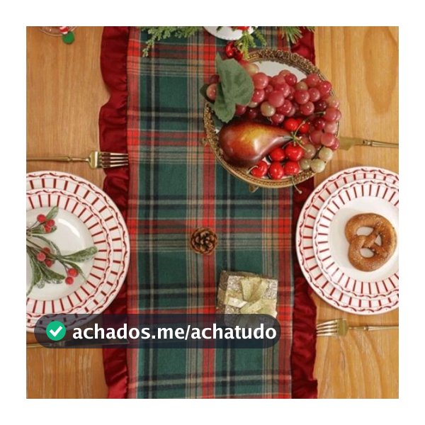 1 Peça Caminho de Mesa Xadrez de Natal Trilho de Mesa  com Borda Franzida Vintage Adequado para Sala de Jantar