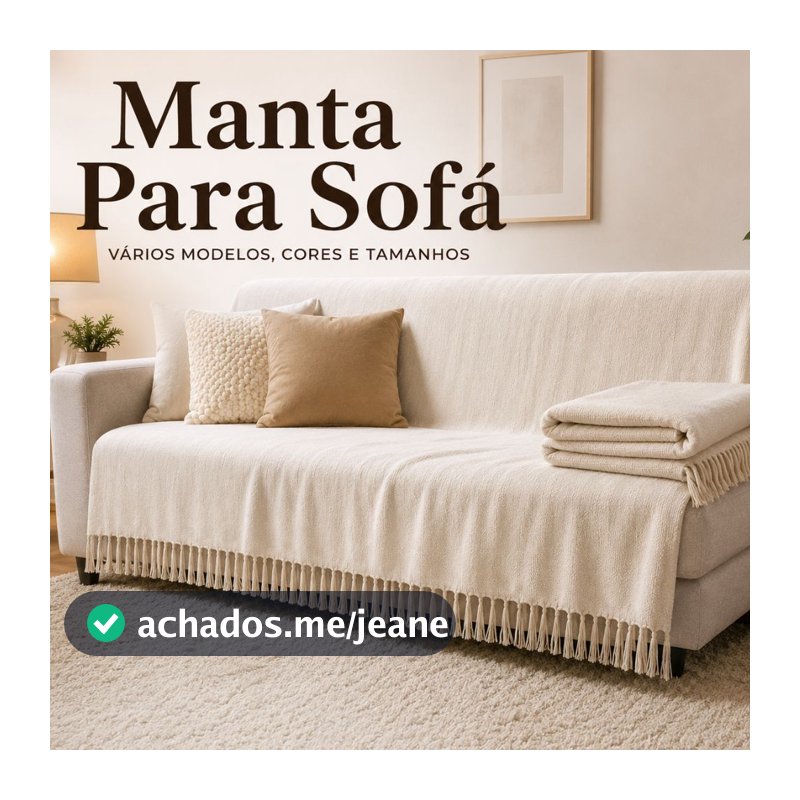 Manta Para Sofá Tipo Capa Decorativa Super King 4,00M x 1,80M / 3,00M x 1,80 / 2,40 x 1,80 / 2,10 x 1,20 Moderna Premium
