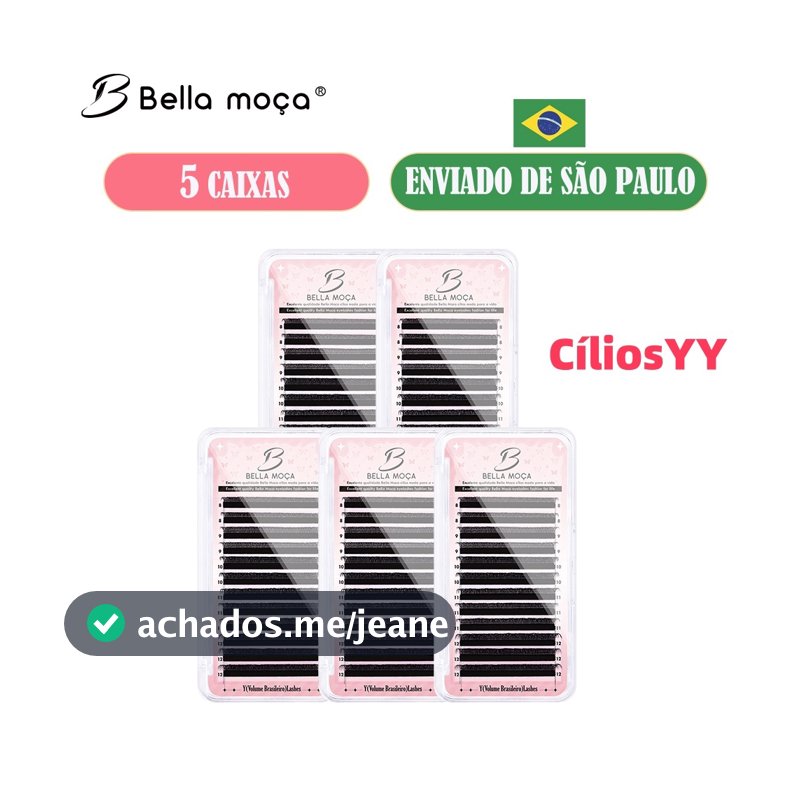 Kit 5 Bella Moça Cílios YY Remessa de São Paulo 0.07D/L+/M Cílios Pretos Fox Eyes