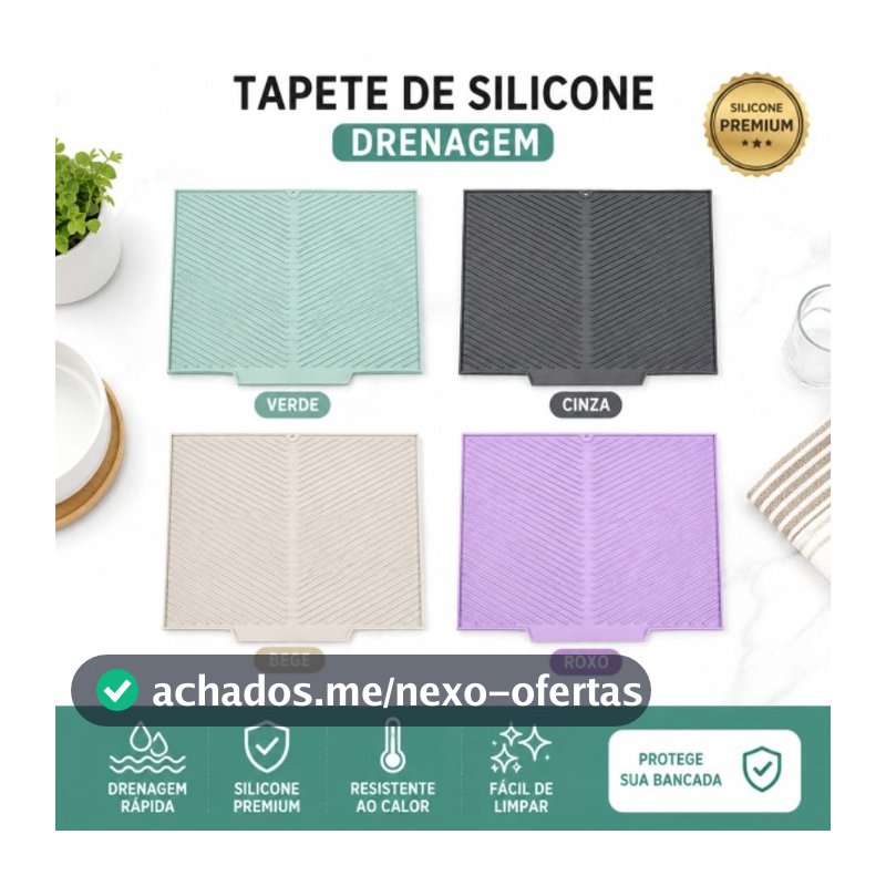 Tapete Escorredor de Louças em Silicone – Horizontal e Vertical