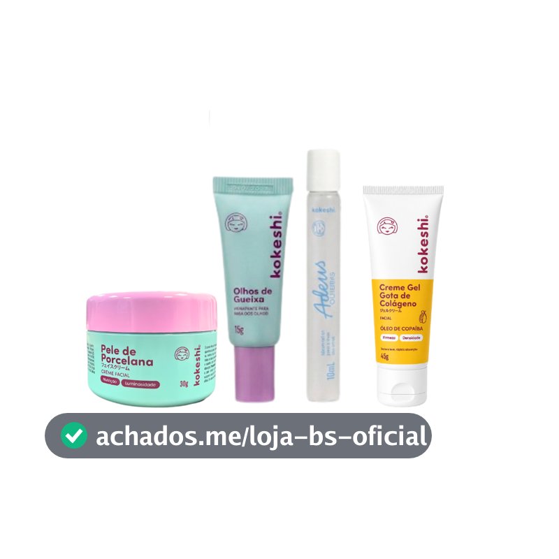 Kit Glow Kokeshi Colágeno Anti Olheiras Hidratação Completa
