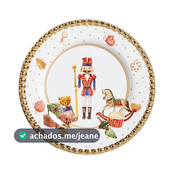 Prato Sobremesa Toys Christmas 20cm - Cerâmica Scalla