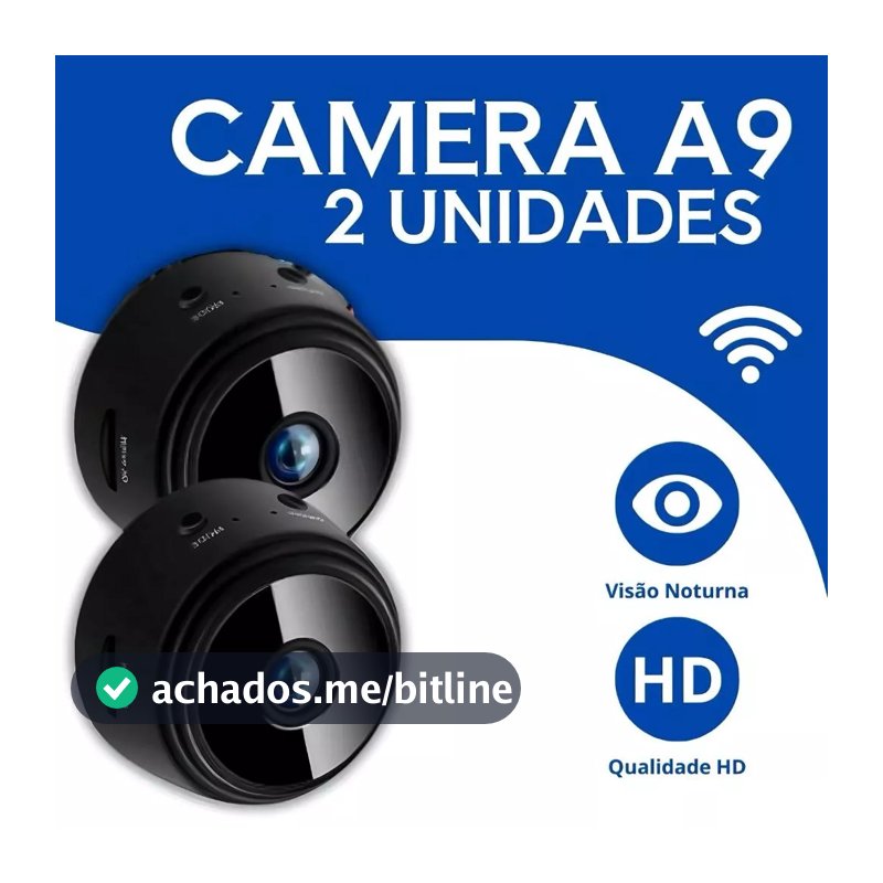 Kit 02 Cameras A9 HD Visão Noturna Wifi Câmera 1080P Sem Fio Vigilância e Segurança