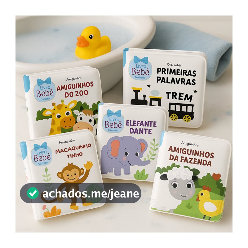 Kit 2 Livro Infantil de Banho para Bebês Diversão e Aprendizado Durante o Banho