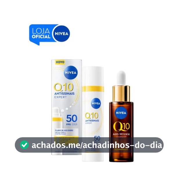 KIT NIVEA Q10 Sérum Antissinais Expert Dupla Ação 30ml + NIVEA Q10 Antissinais Fluido Facial FPS50 40ml