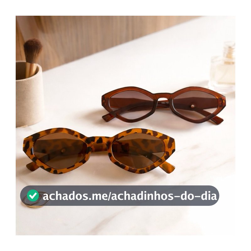 Óculos de Sol Feminino Poligonal Unissex UV400 Proteção Solar Várias Cores da Moda