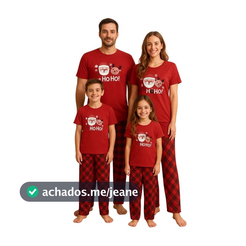 Kit Pijama Combinado Natal Família Meia Estação Tal Pai Tal Filho & Tal Mãe Tal Filha  Estampas Divertidas