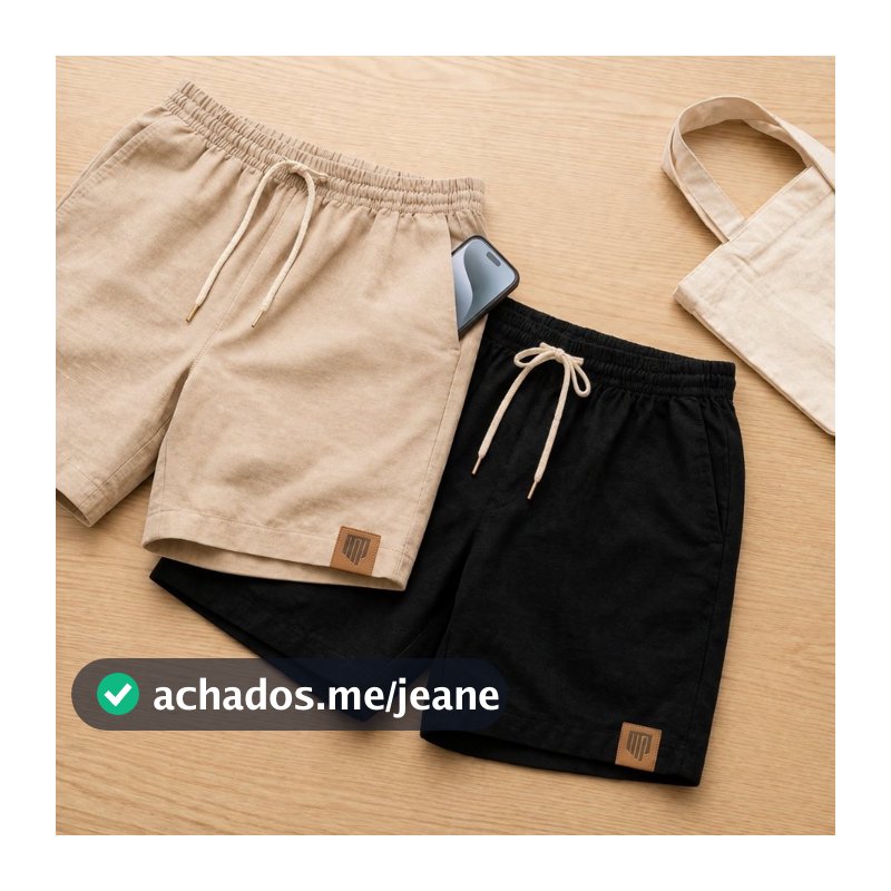 Kit 2 Shorts Linho Masculino Mauricinho Old Money Style Luxo Tendência 2026 Novas Cores