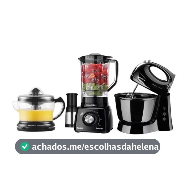 Kit Mondial Cozinha 3 em 1 Liquidificador Batedeira Espremedor 220V Original