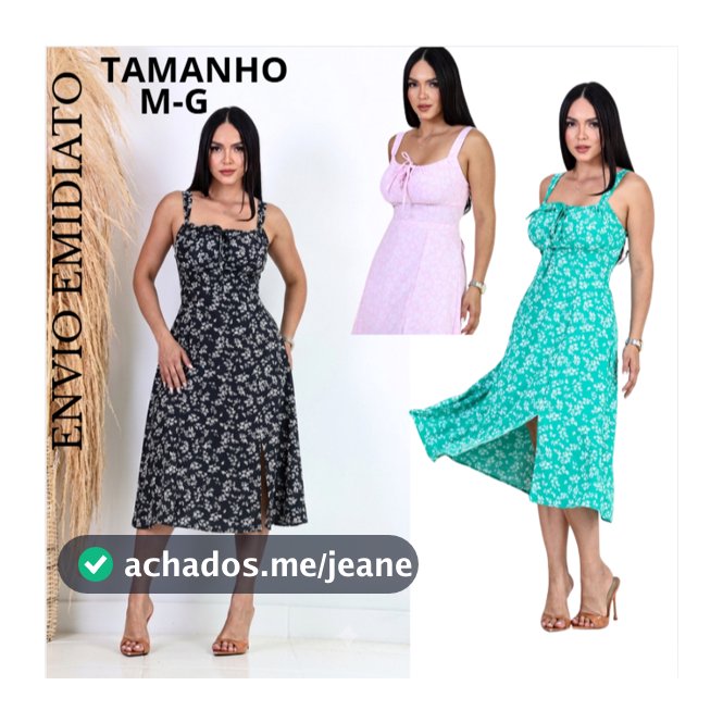 Vestido Midi Romantico Estampado Floral com alça