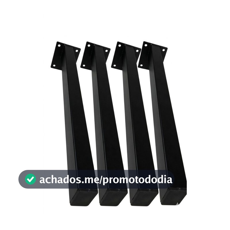 Suporte Para Pia Tanque Bancadas 40cm De Parafusar kit com 4 unidade Preto + kit instalação