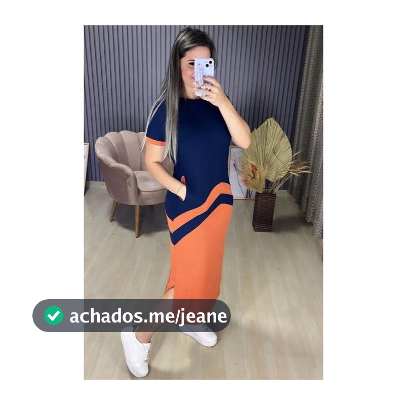 Vestido Midi Casual Manga Curta com Bolso
