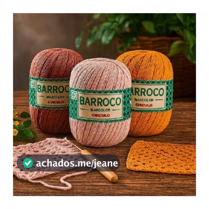 Barbante Barroco MaxColor Nº 6 200g Círculo – 100 % Algodão para Crochê, Tricô e Artesanato