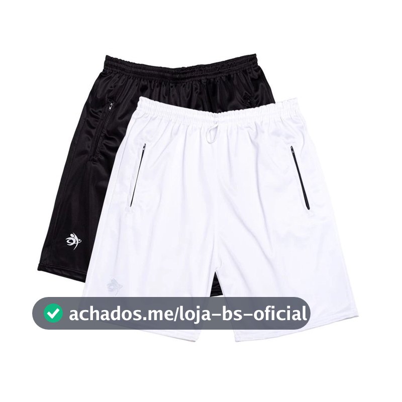 2 Bermuda Short  Fit Refletivo Com Zíper Masculina Casual- Treino- Academia -Esportes- Exercícios