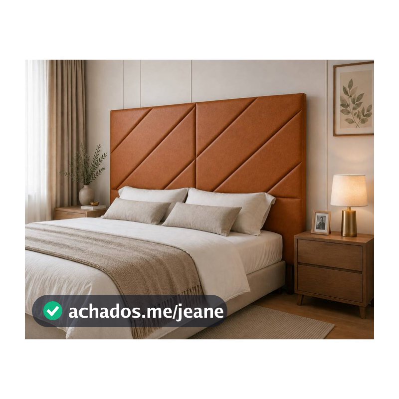 Cabeceira Estofada Em Courino Para Cama Box King - Decoração Quarto Casal Cabeceira Minimalista