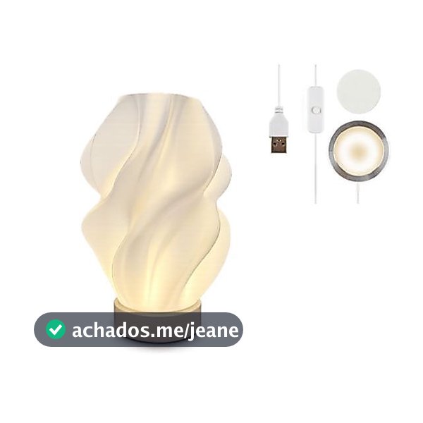 Luminaria De Mesa Usb Moderna Luxo Com Led Branco Quente Bege Branco 127v