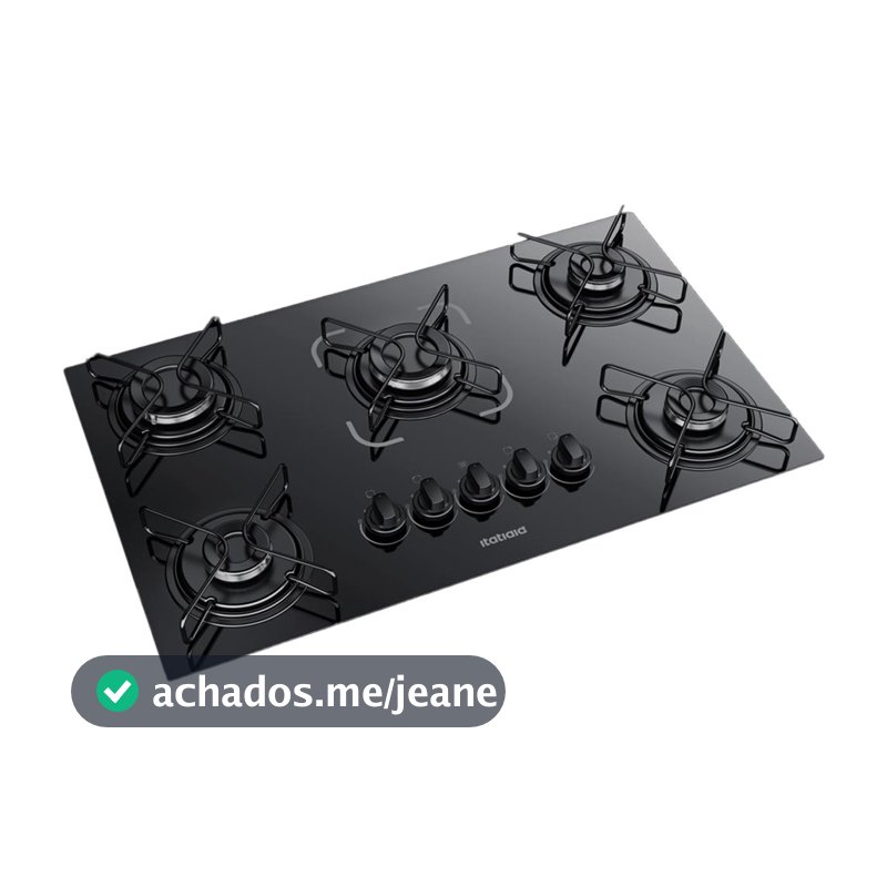 Cooktop Fogão Itatiaia Essencial 5 Bocas Vidro Temperado Preto