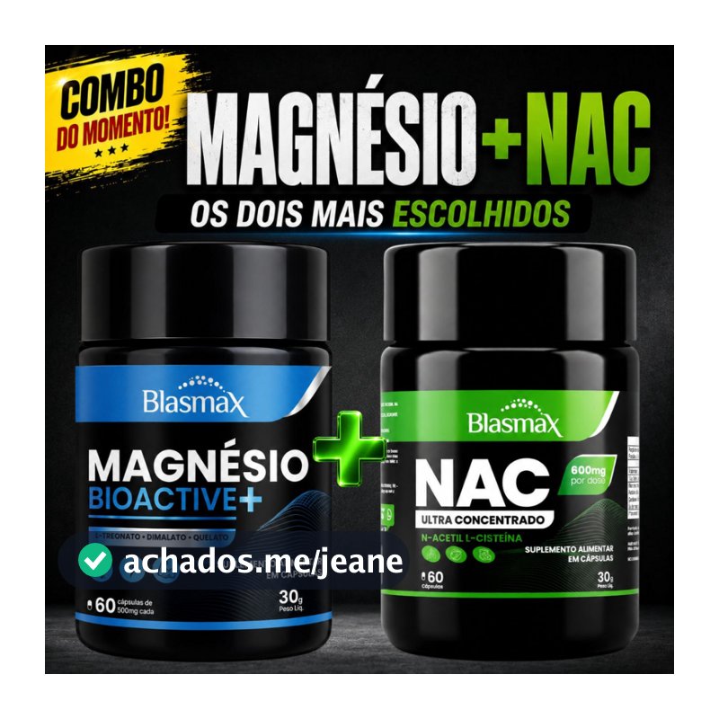 Magnésio Treonato Dimalato Quelato 3 em 1 + NAC 600mg