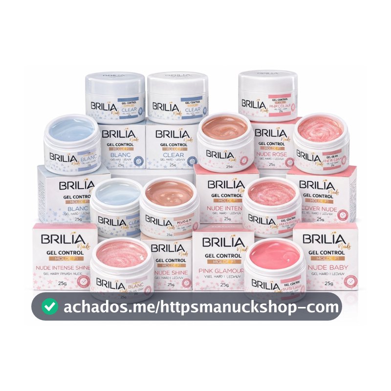Gel Control Brilia Nails 25g Unha em Gel Molde F1 Nail Designer Cabine UV Escolha a Cor