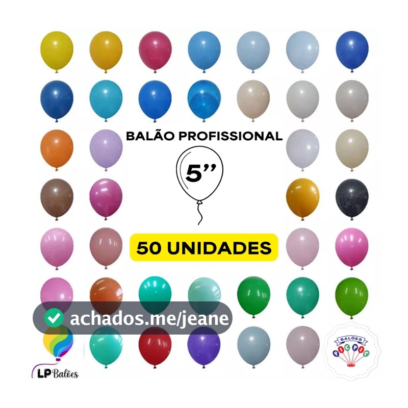 Balão Bexiga Festa 5 Polegadas 50 Unidades PIC PIC Coloridos Aniversário Casamento Eventos Látex