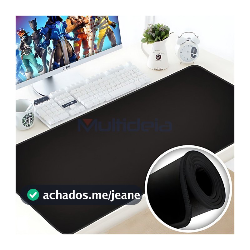 Mouse Pad Gamer Grande Speed Borda Costurada Gigante 70x30cm  E Mousepad RGB 80x30cm