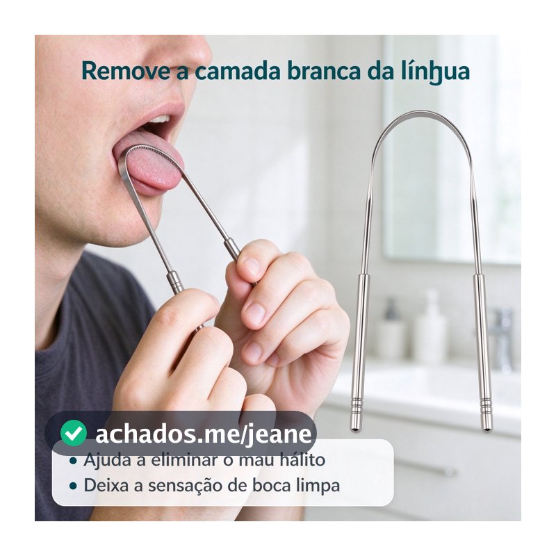 2 Peças Limpador De Língua Raspador De Língua Em Aço Inox Limpador De Lingua