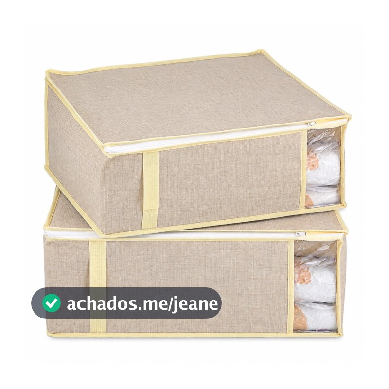 Kit 2 Sacos Organizador Multiuso 40 Litros Roupa Cama Mesa Banho Cobertor Toalhas Caixa Dobrável