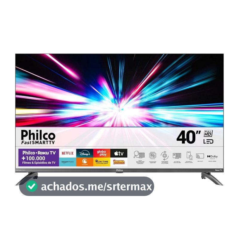Smart TV 40” Philco Roku TV LED Dolby Audio PTV40M9GR2CGB