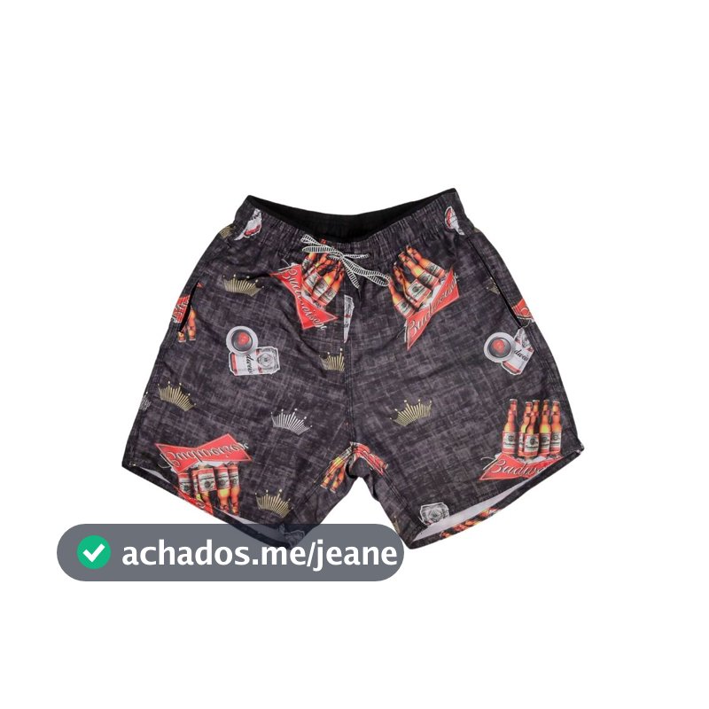 Kit 2  Shorts Tactel Bermuda Calção Masculino Mauricinho Estampas Exclusivas Bebidas
