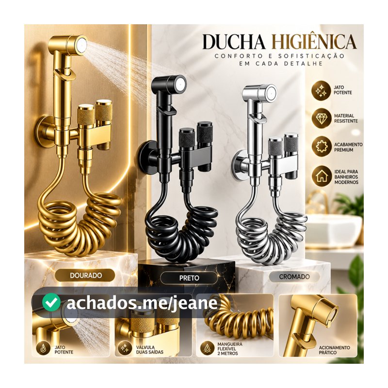 KIT Banheiro Ducha Higiênica Duas Saídas De 1/2 Mm Com Registro Conjunto De Pulverizador ES