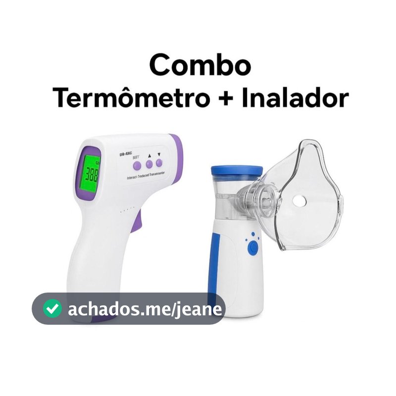 Kit Saúde Nebulizador Portátil  Silencioso + Termômetro Digital Infravermelho Adulto E Criança