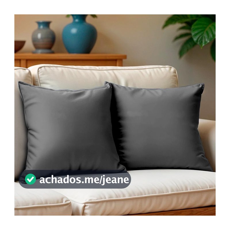 Kit 2 Capas de Almofadas Velusoft Cinza 45x45cm Cama inBox