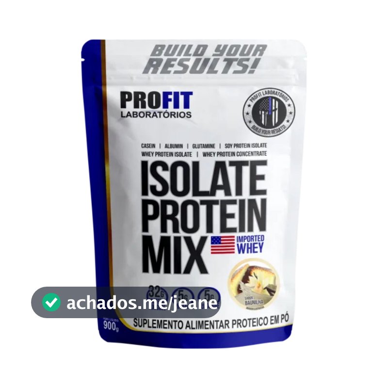 Isolate Protein Mix Profit Labs 900g Refil Proteína Blend Whey Soja Caseína Albumina