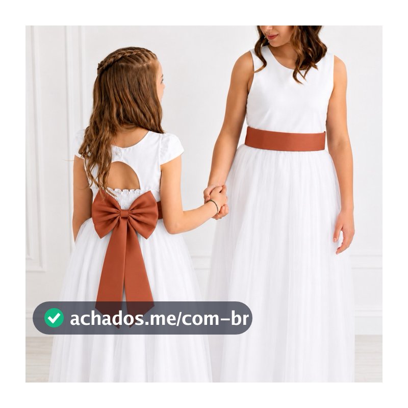 Faixa e Laço Dama de Honra Infantil Acessório Vestido Festa e Terracota  Cobre REF4196