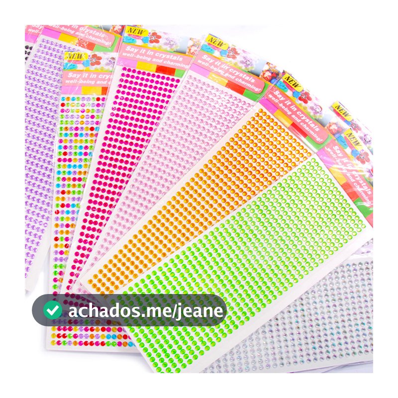 Cartela Meia Lua Pérola Autocolante Adesivo Strass Unhas Decoração