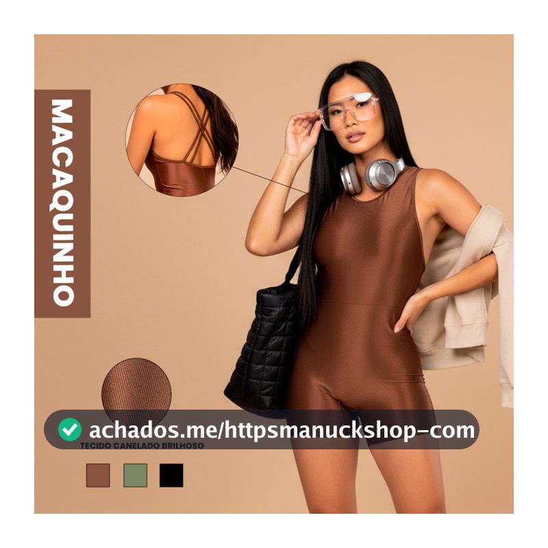 Macaquinho Fitness Brilhoso Trilobal Canelado Feminino – Conforto e Estilo para Corrida e Treino