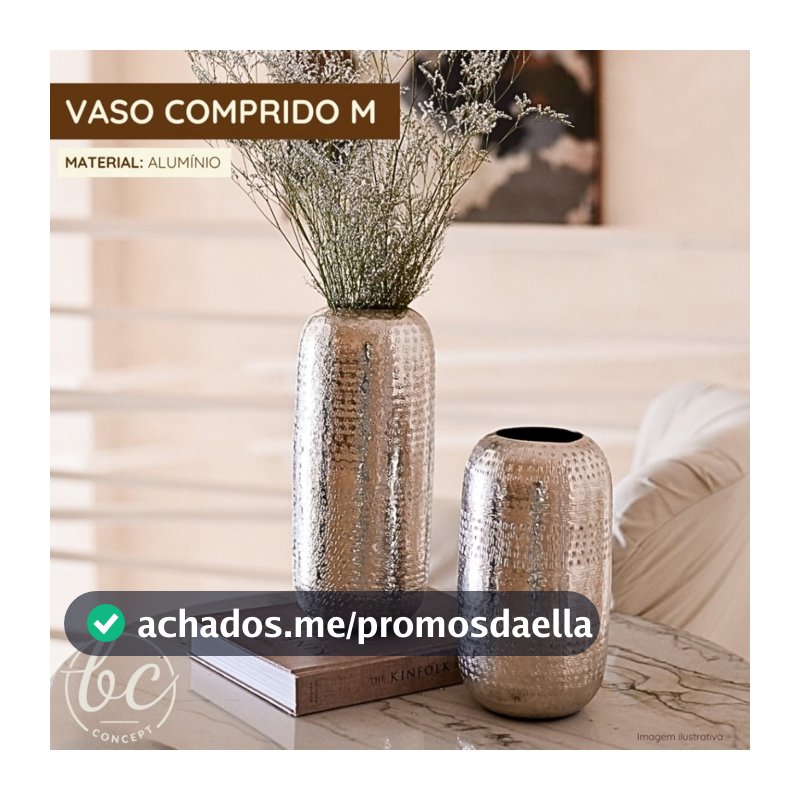 Vaso Comprido Alumínio Prata Decoração Estilo Moderno Clean Ambientes Sala Escritório