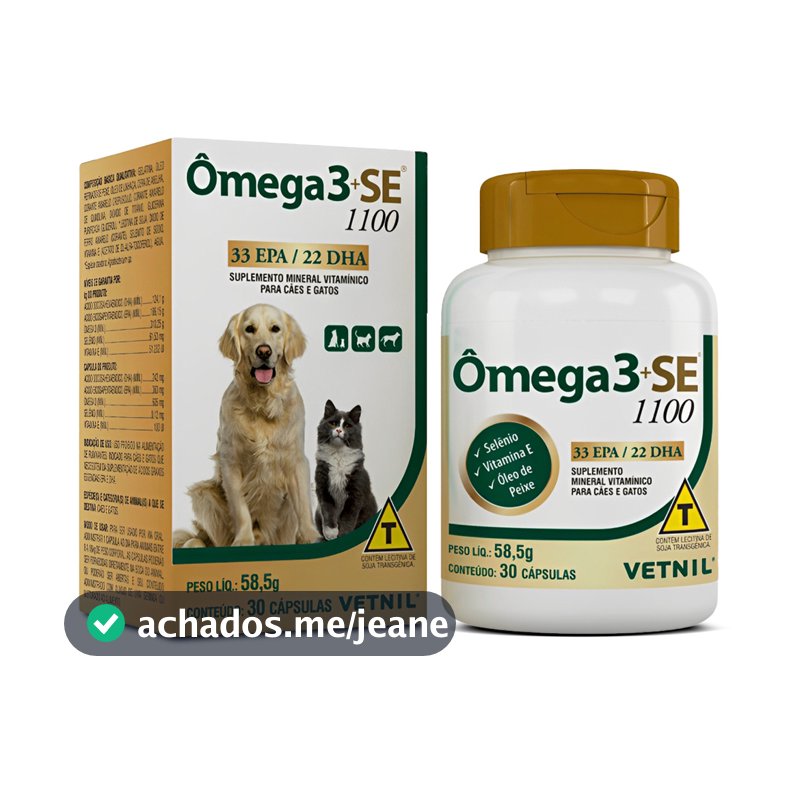 Suplemento Vetnil Omega 3 Se 1100 P/ Cães/Gatos 30 Capsulas