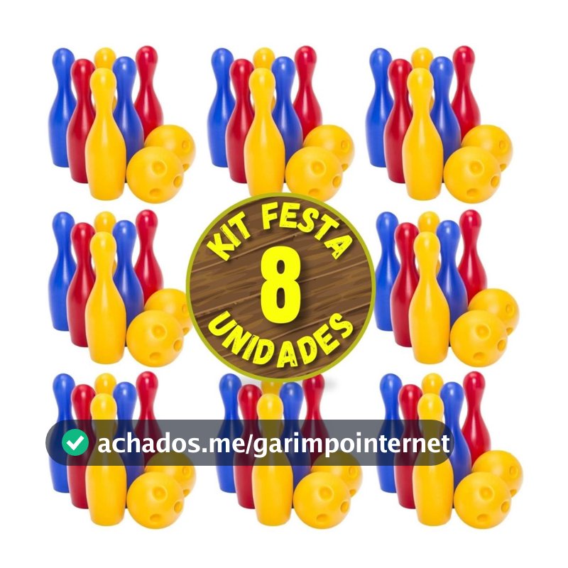 Kit 8 Boliche Infantil Brinquedo Atacado Lembrancinha Festa