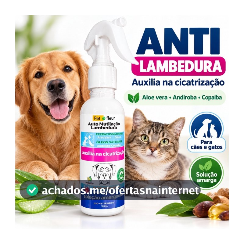 Educador Anti Mutilação Lambedura Cicatrizante Pet Natural Caes Gatos - Envio Imediato