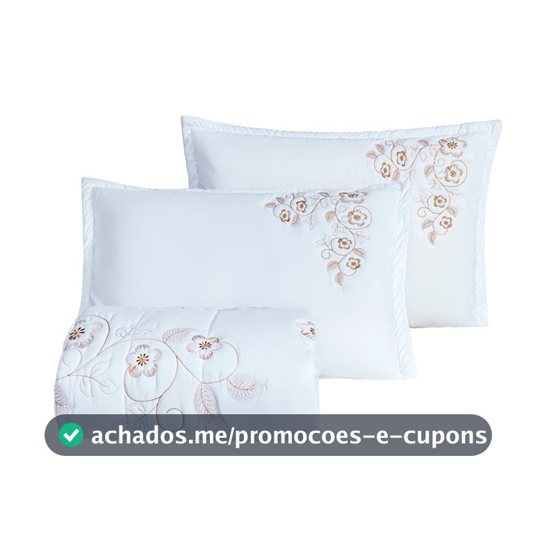 Cobre Leito London Bordado Dupla Face Casal Padrão 3 Peças