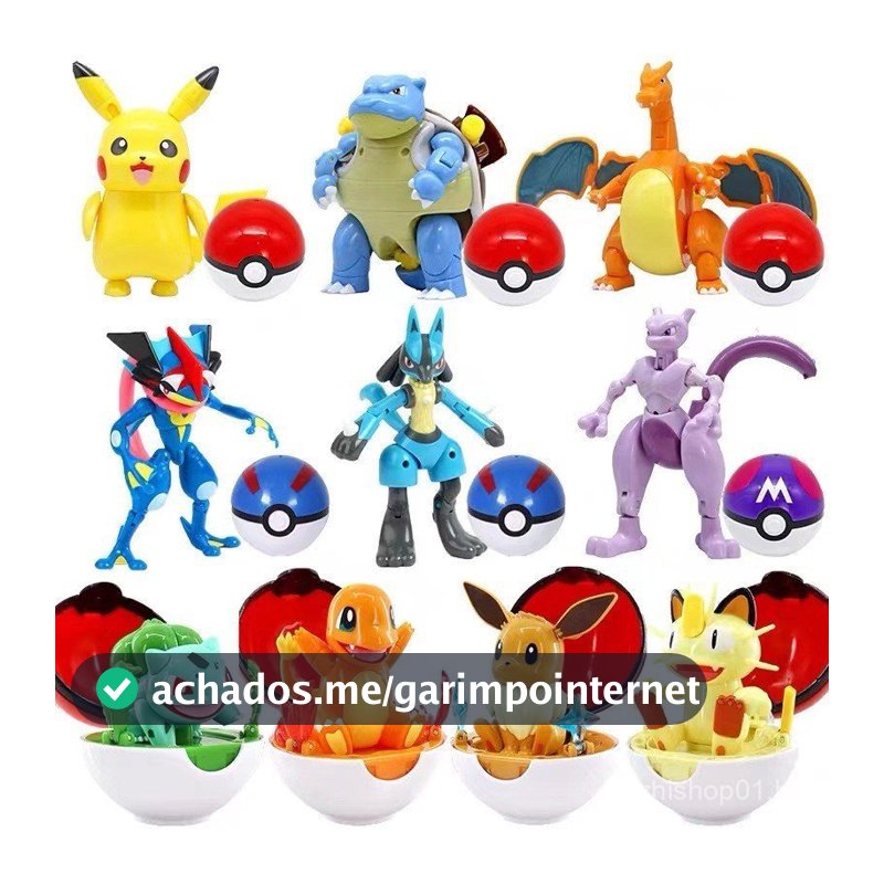 Brinquedo Bonecos Pikachu Pokebolas Articulados Varias Modelos Pronta entrega