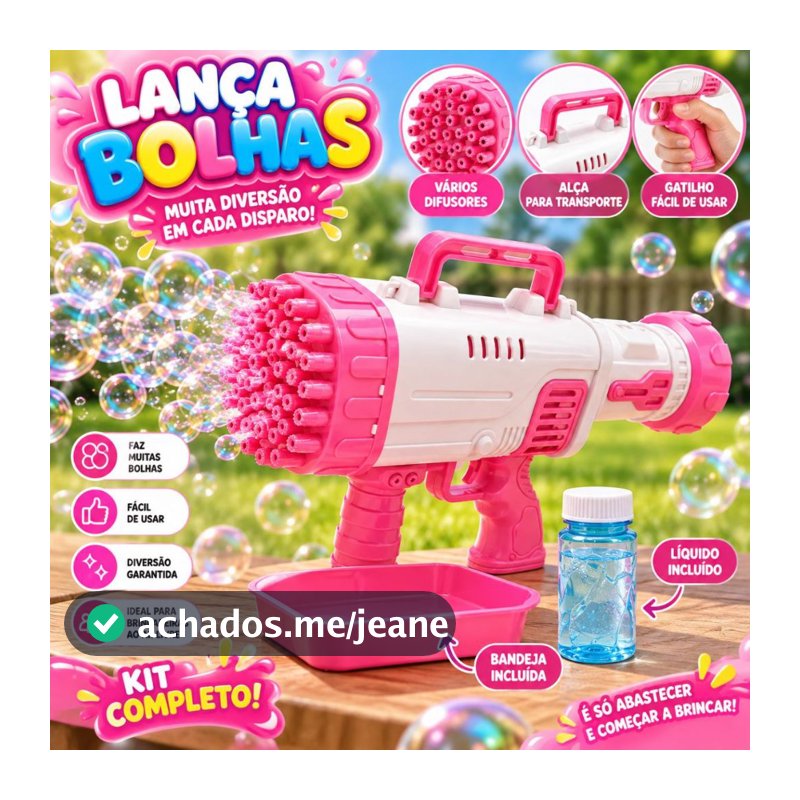 Brinquedo Maquina de Bolha de Sabão Bazuca Brincadeiras ao Ar Livre Bolinhas de Sabão Divertido