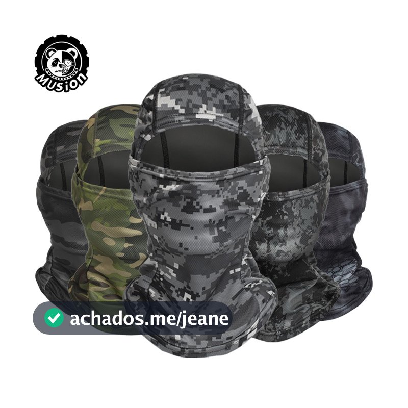 Musion Balaclava Malha Respirável Proteção UV Da Motocicleta Máscara Facial Completa Impressa