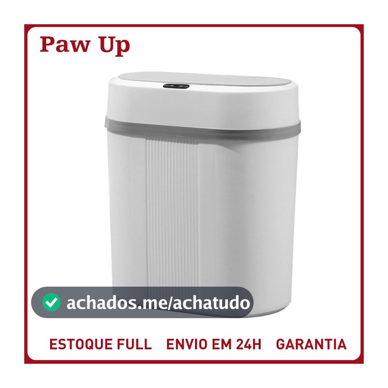 Lixeira Automática Knock 12L – Sem Toque, Sensor Infravermelho e Tampa para Cozinha, Banheiro, Escritório e Quarto